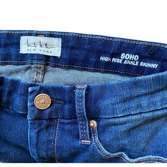 Nicole Miller Jeans Soho High Rise Ankle Skinny Rolled‎ Raw Hem - 4 Excellent - Picture 8 of 14